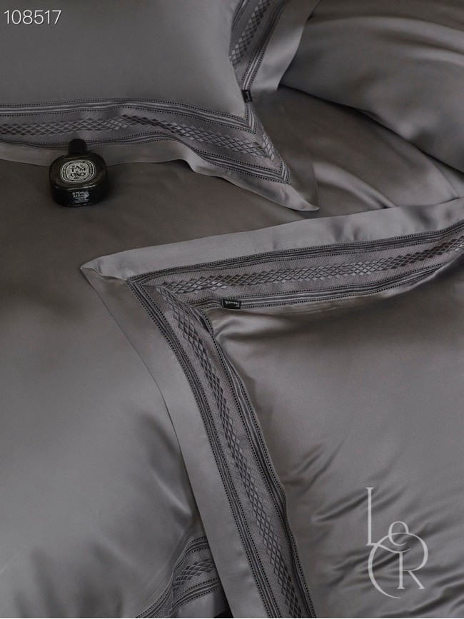 Элитное постельное белье из ткани Tencel «Графитовая легкость», комплект с вышитыми кантами