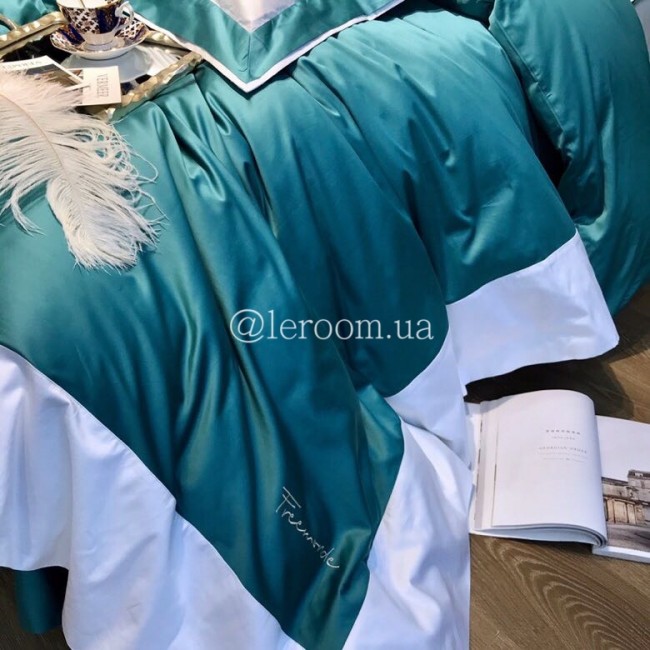 Єгипетська бавовна Бірюзово-біла 120S
