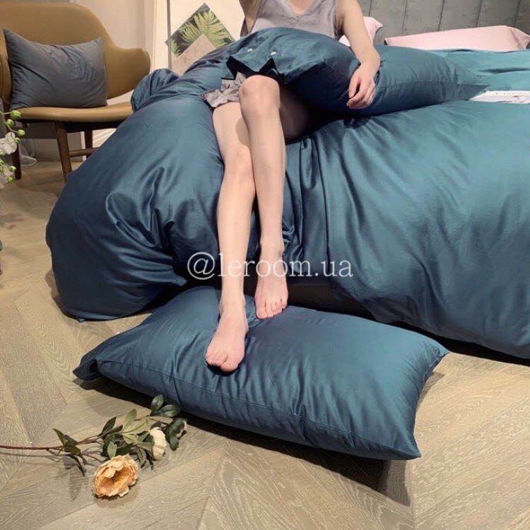 Египетский хлопок Синий дымчатый однотонный - Код товара DS6105