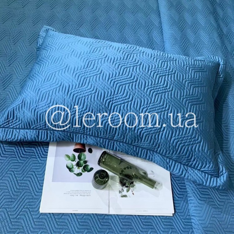 Покрывало Египетский хлопок Синее 245х250 - Код товару pk1008
