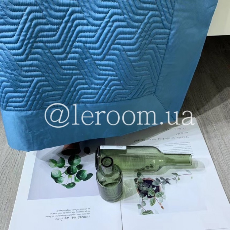 Покрывало Египетский хлопок Синее 245х250 - Код товару pk1008