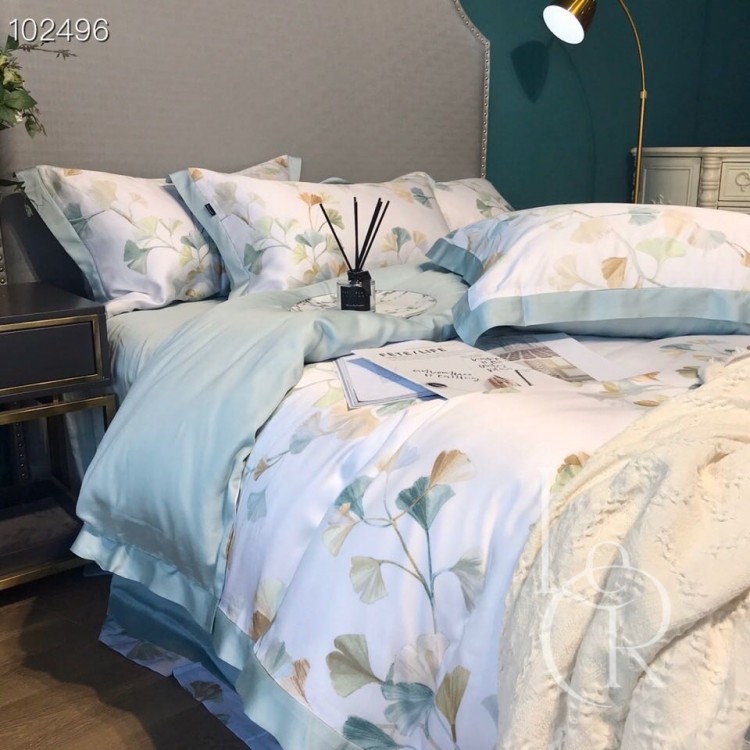 Тенсел (Евкаліптове волокно) Біло-блакитна акварель - Код товару 52310
