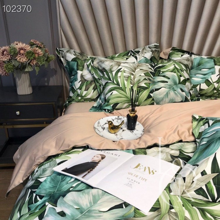 Єгипетська бавовна Бежева з тропічним листям - Код товару 2222