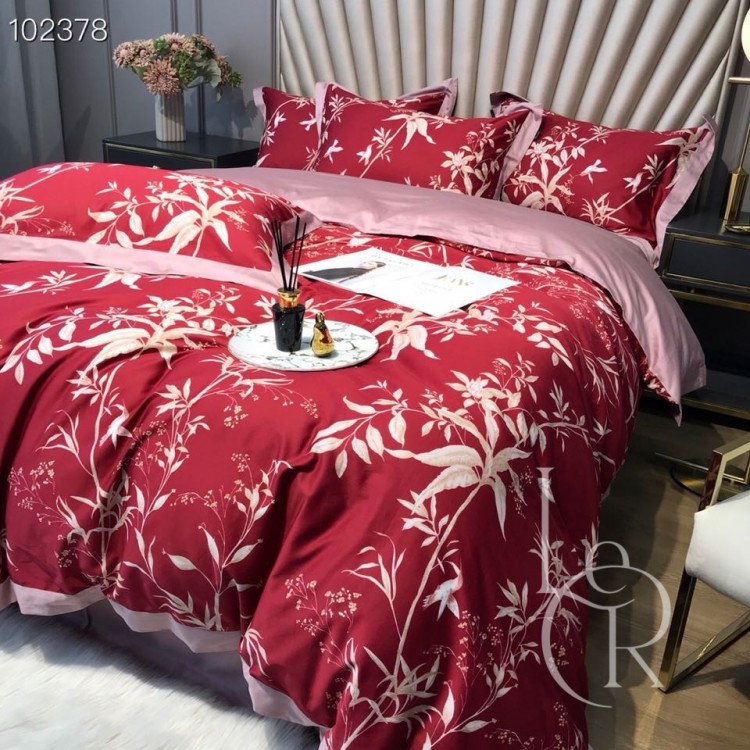 Египетский хлопок Красный с колибри - Код товара 2226