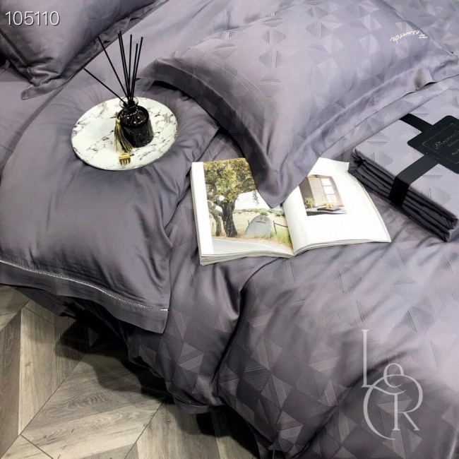 Элитное постельное белье из ткани Tencel «Пепел», комплект с абстрактным жаккардовым узором