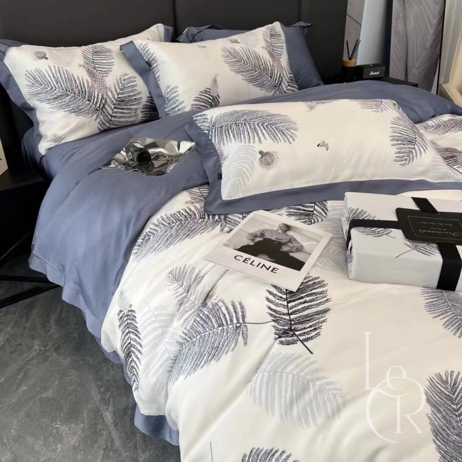 Элитное постельное белье из ткани Tencel «Легкость», холодный синий комплект