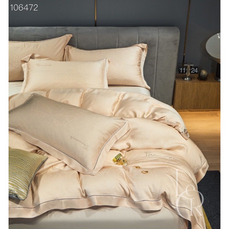 Комплект постельного из тенсел-жаккарда Пенка капучино - Код товара 106472