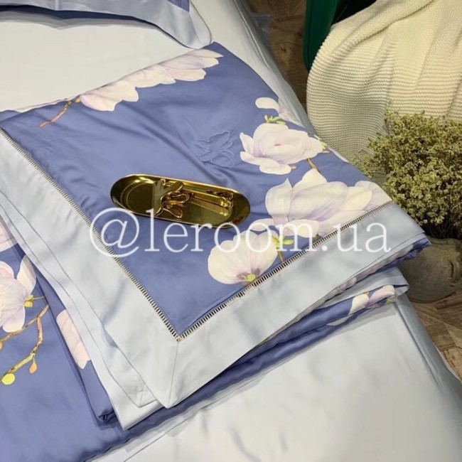 Летнее одеяло Тенсель (Эвкалипт) Синее + комплект