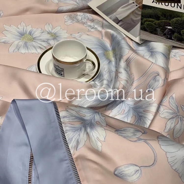 Летнее одеяло Тенсель (Эвкалипт) Песочное + комплект - Код товару ОТ0013