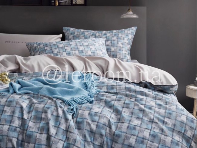 Египетский хлопок Серо-голубая клеточка