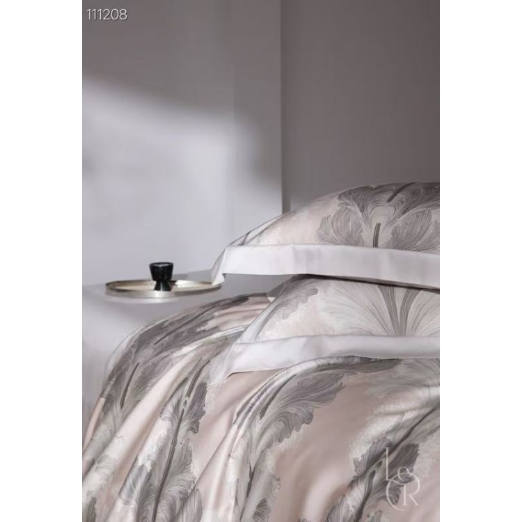 Элитное постельное белье из ткани Tencel «Серая вуаль», пудрово-серый комплект - Код товара 111208