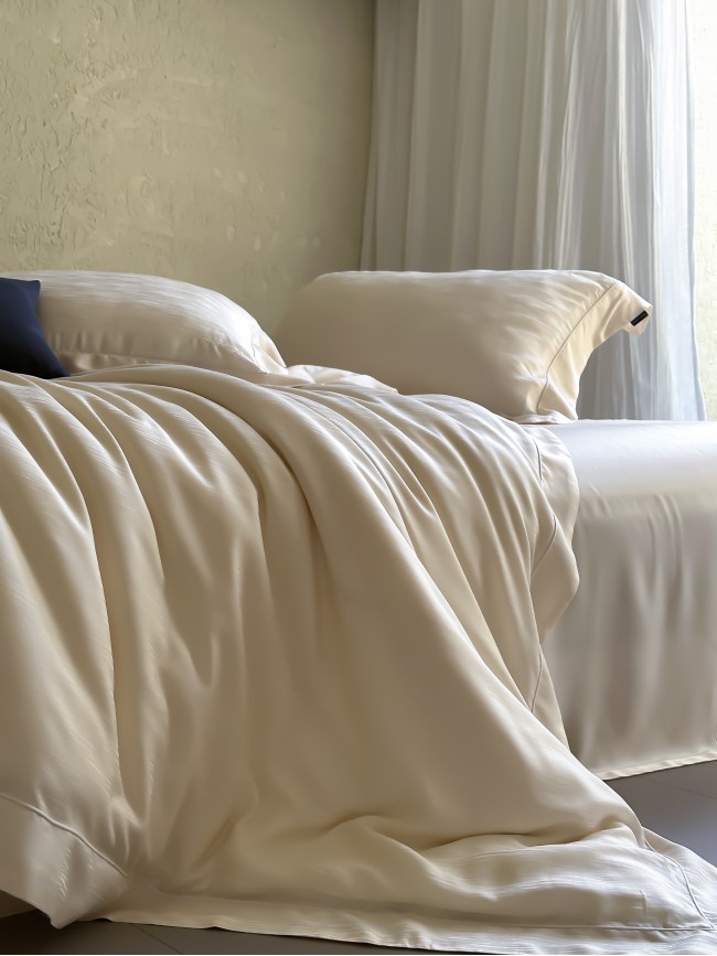 Элитное постельное белье из ткани Tencel «Персиковый», жаккардовый комплект