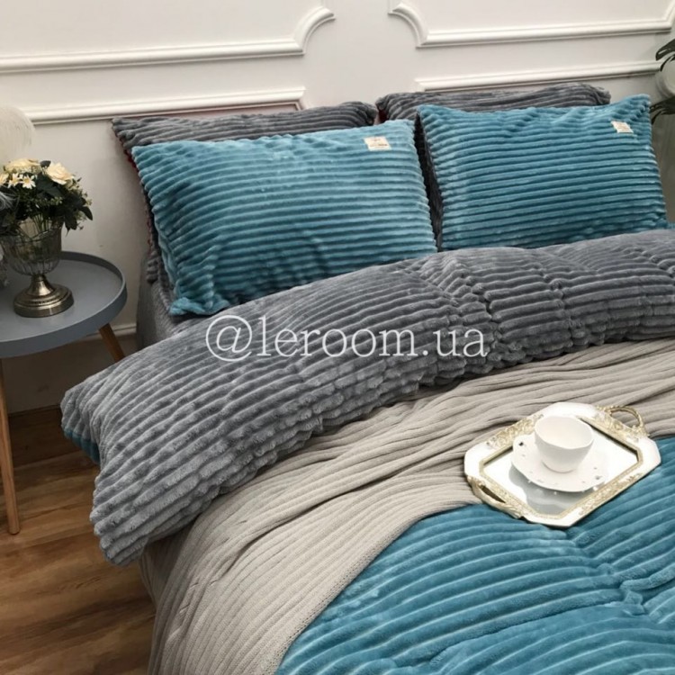 Велюровый зимний комплект Голубой - Код товару 10012_1