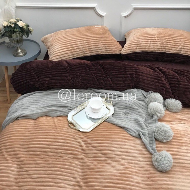 Велюровый зимний комплект Бежевый - Код товару 10016_1