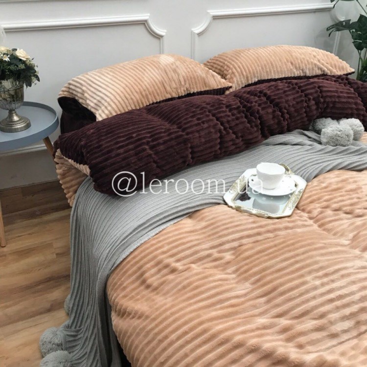 Велюровый зимний комплект Бежевый - Код товару 10016_1