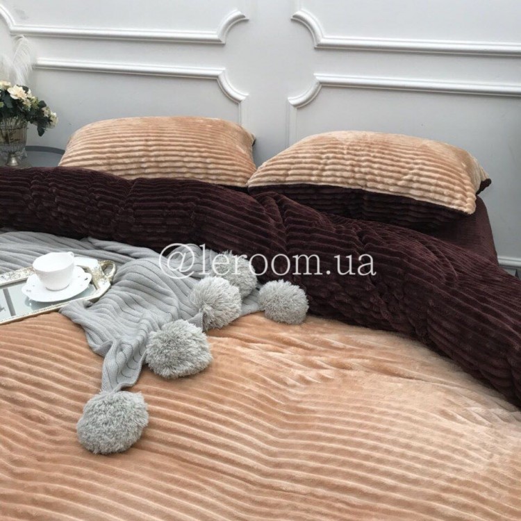 Велюровый зимний комплект Бежевый - Код товару 10016_1
