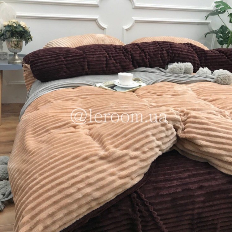 Велюровый зимний комплект Бежевый - Код товару 10016_1